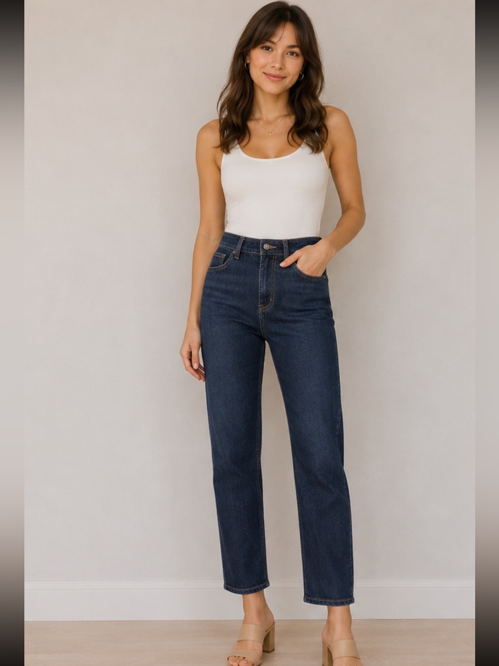 Lafayette 148 New York Dark Indigo Straight-Leg Jeans petite 4